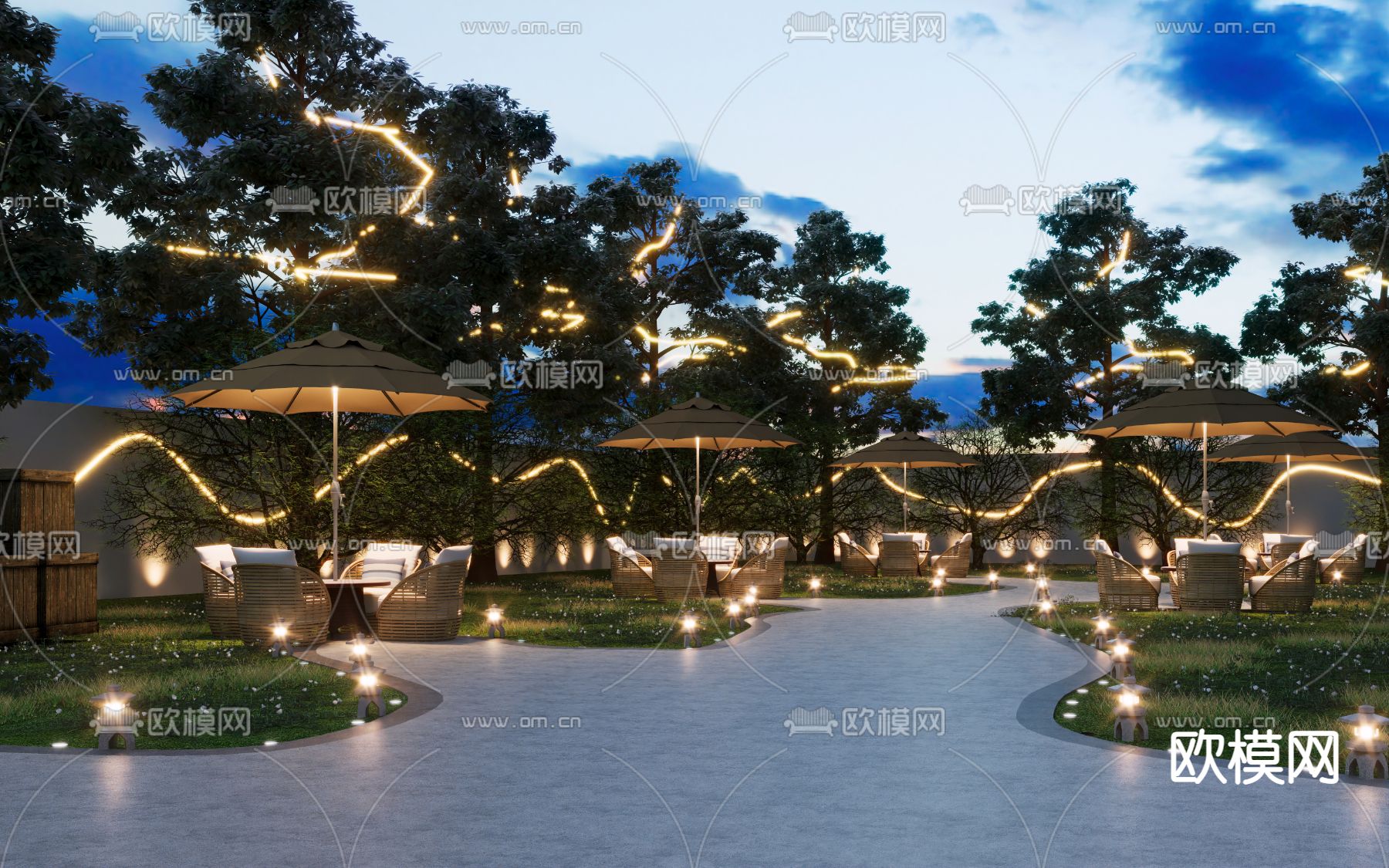 露营桌椅 户外桌椅3d模型下载（渲染图2）