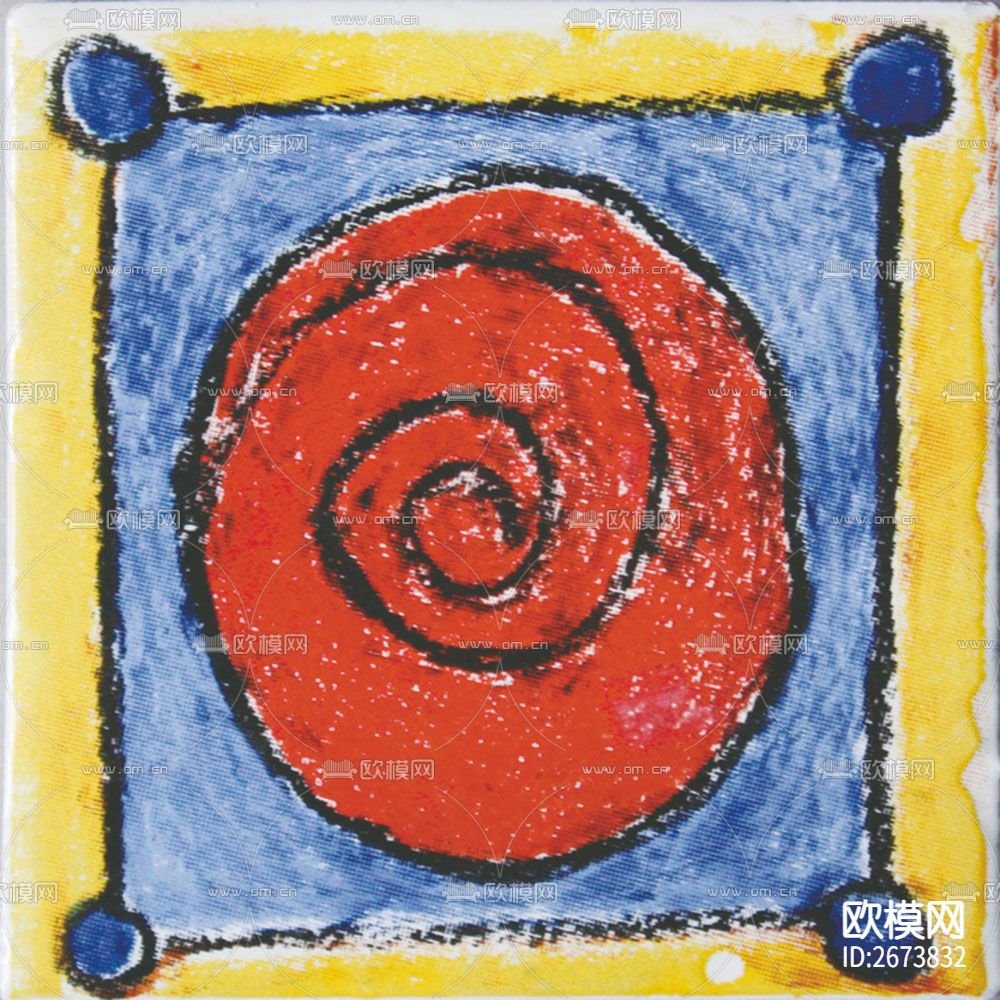 田园彩绘花砖 地砖 瓷砖下载