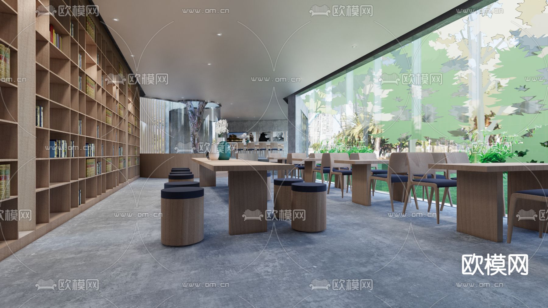 现代书屋 阅读室su模型下载（渲染图3）