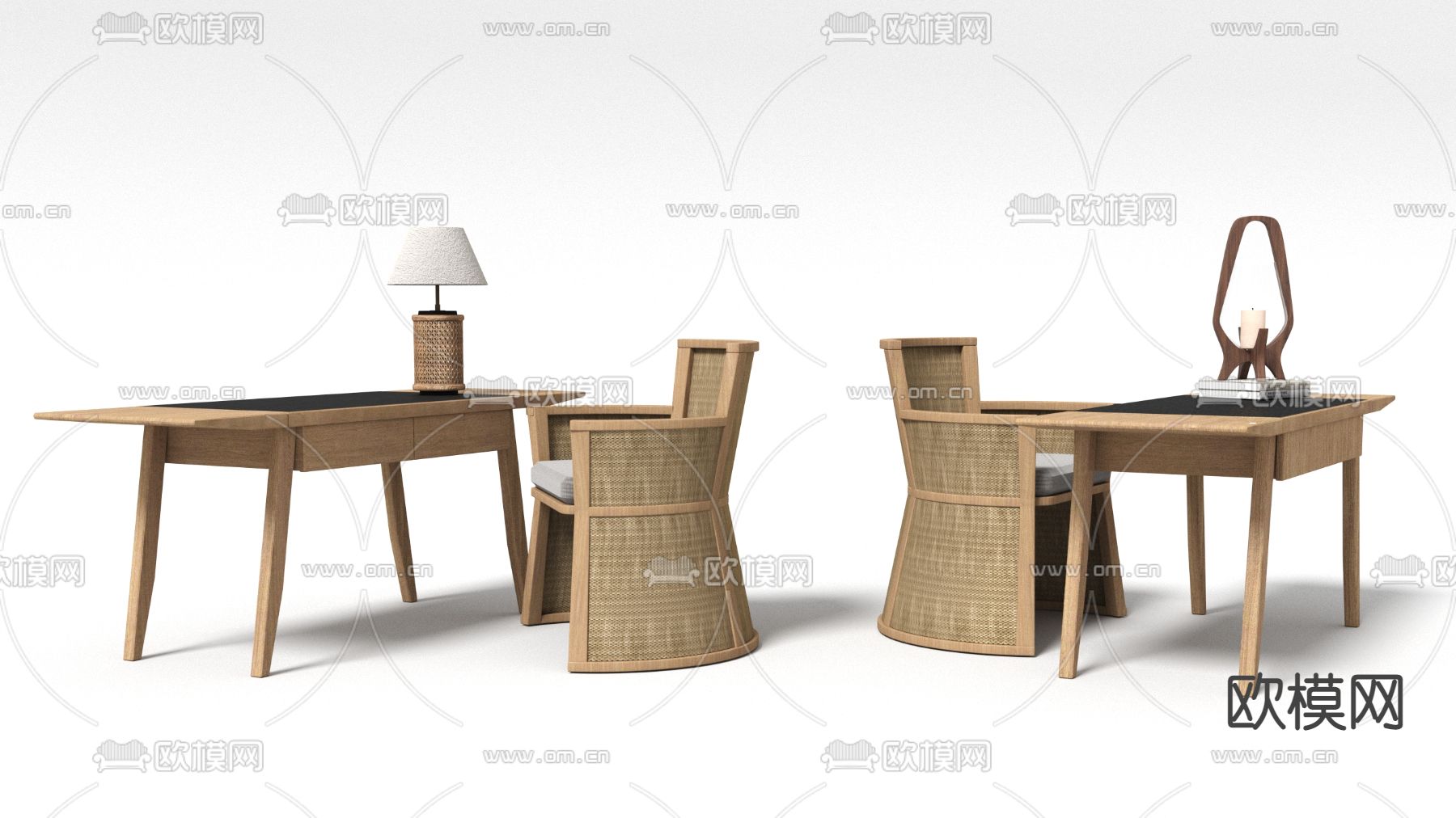 东南亚书桌3d模型下载