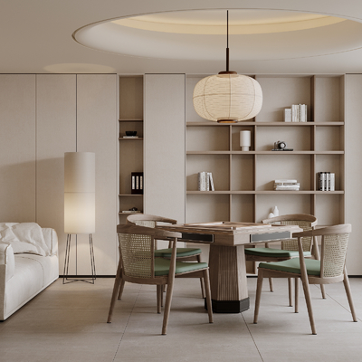  侘寂风棋牌室su模型 