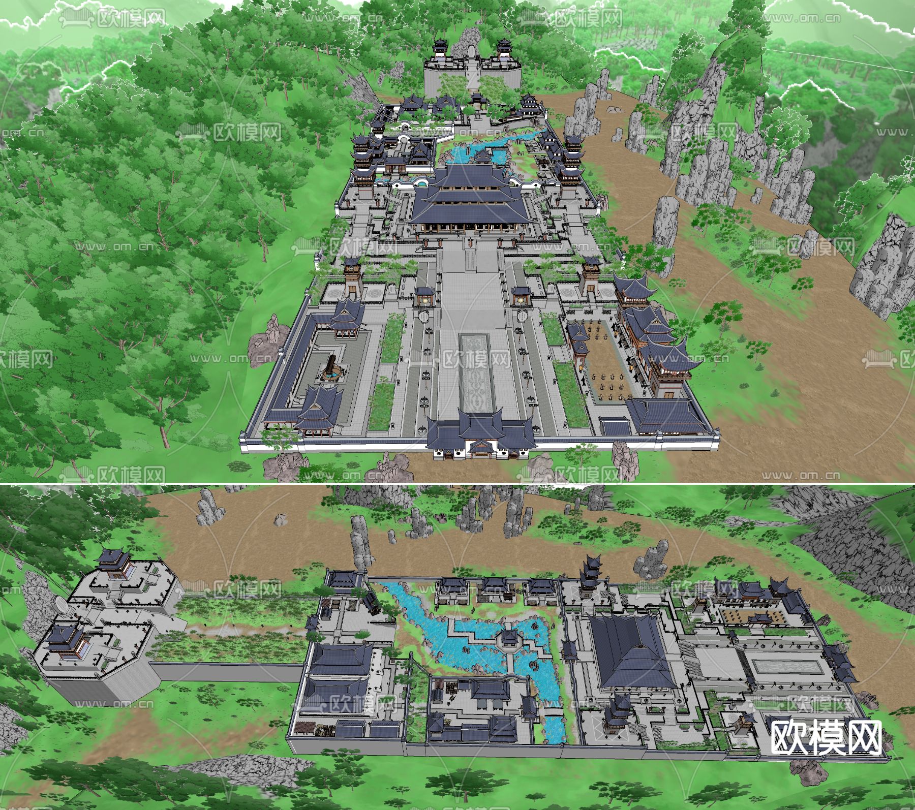 中式古建筑su模型下载（渲染图3）