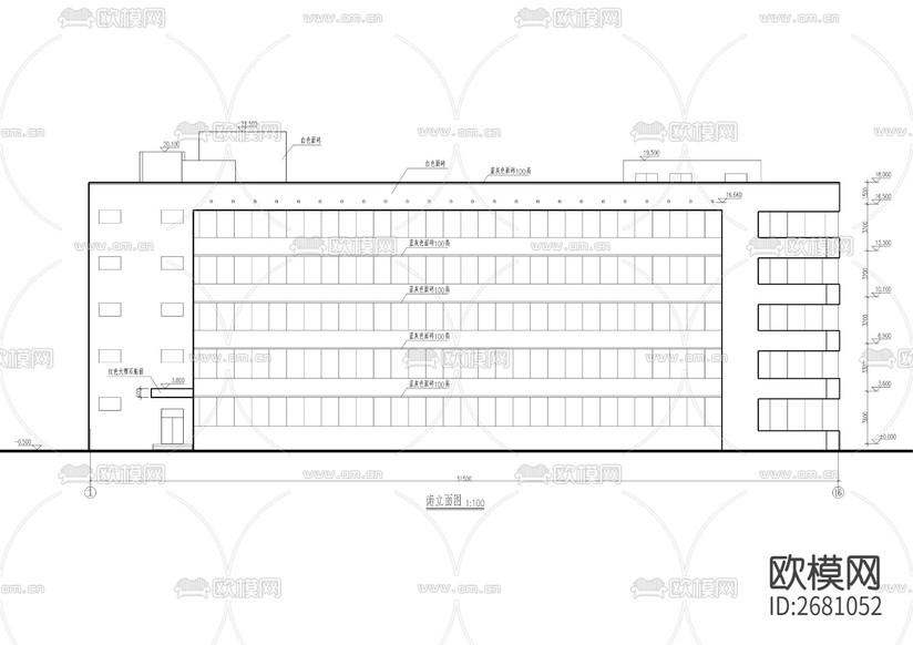 某精神病療養(yǎng)院全套建筑CAD施工圖下載(渲染圖7)