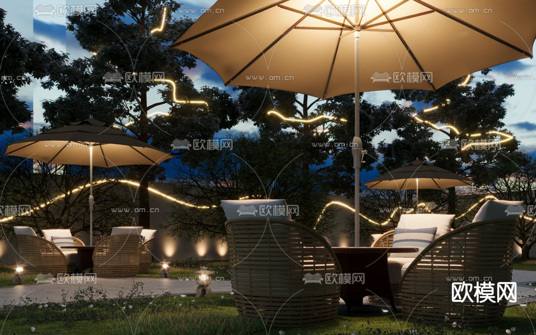 露营桌椅 户外桌椅3d模型下载（渲染图1）