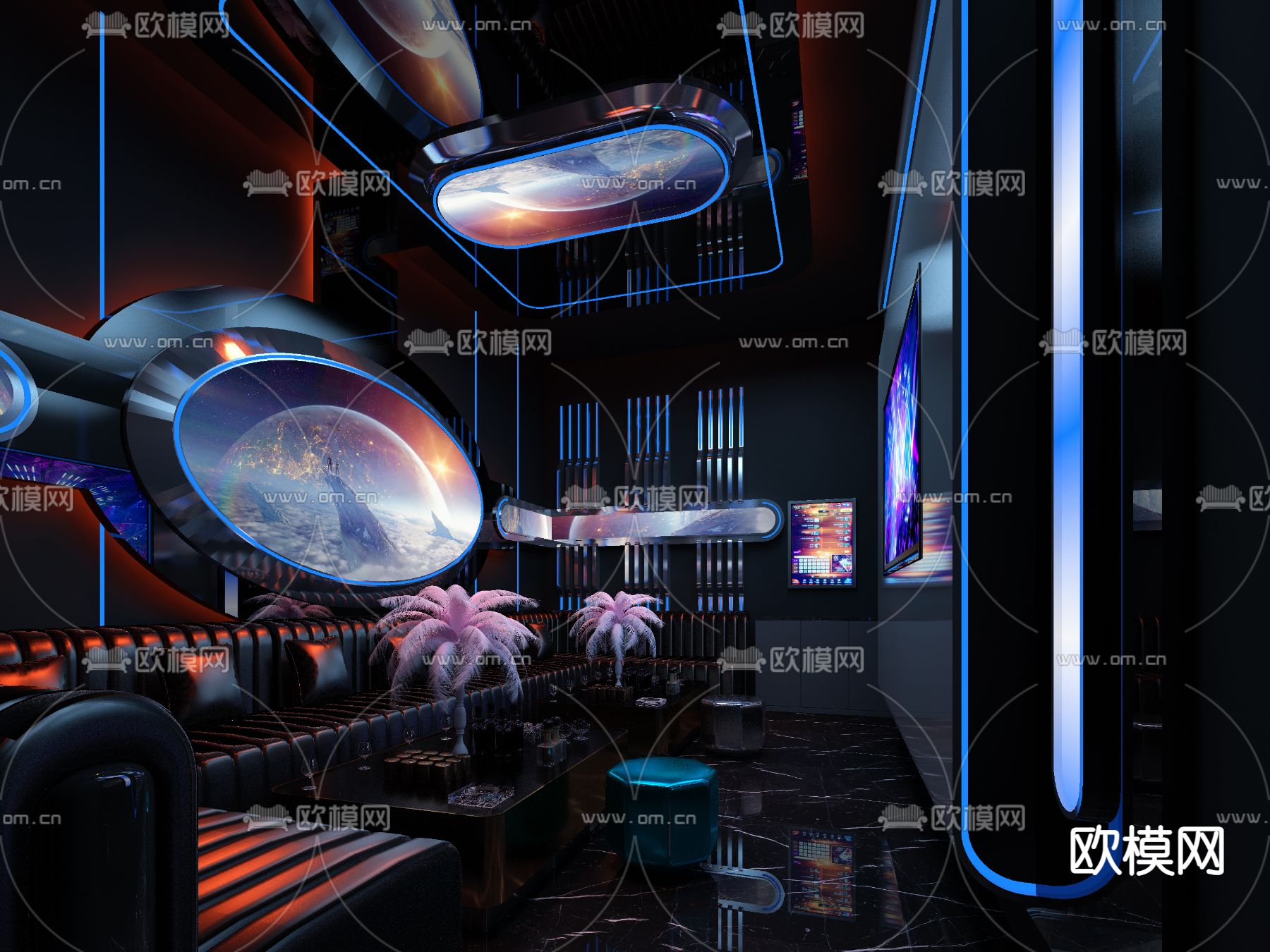 工业风KTV3d模型下载