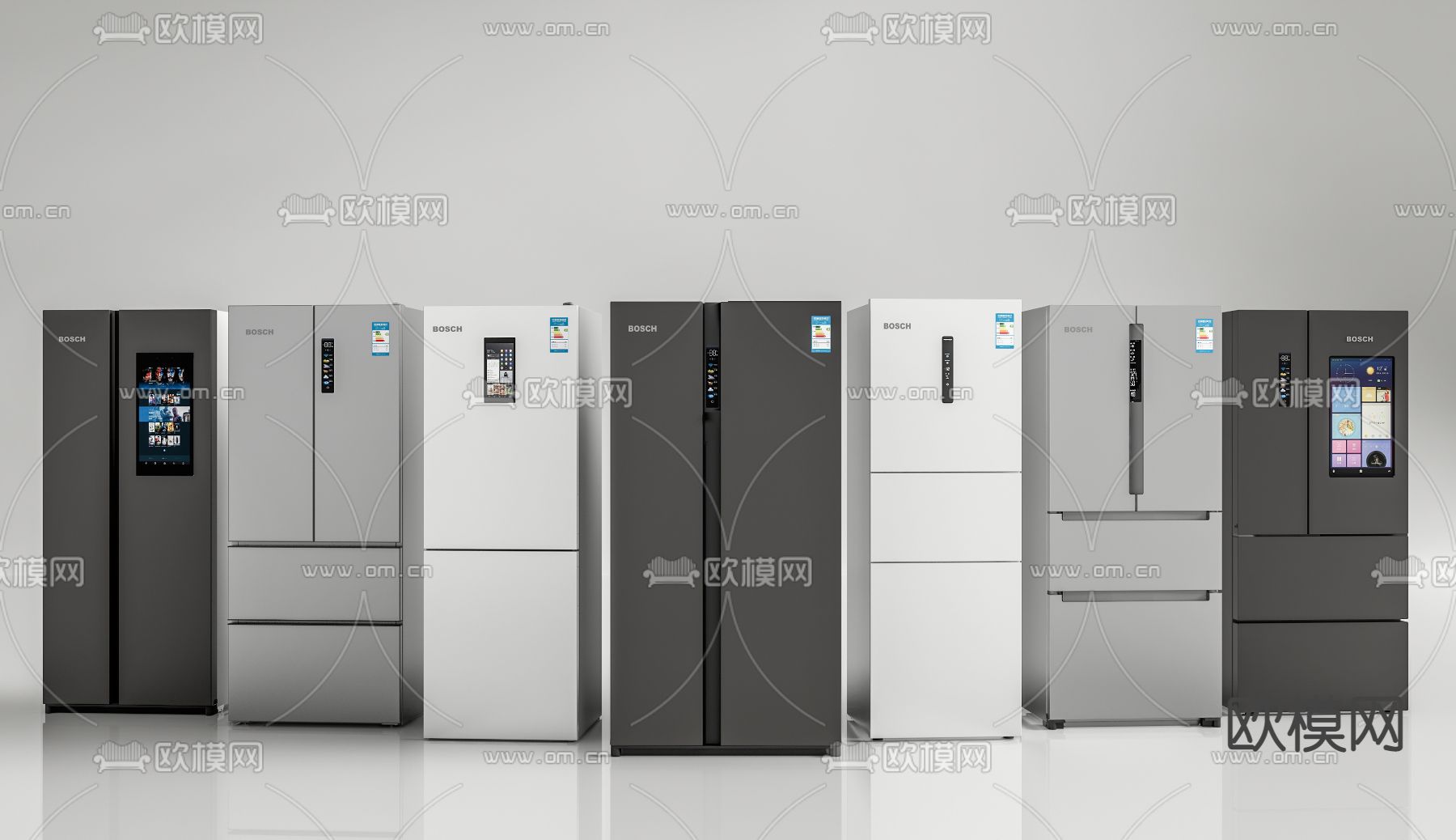 双门冰箱 智能冰箱su模型下载（渲染图1）