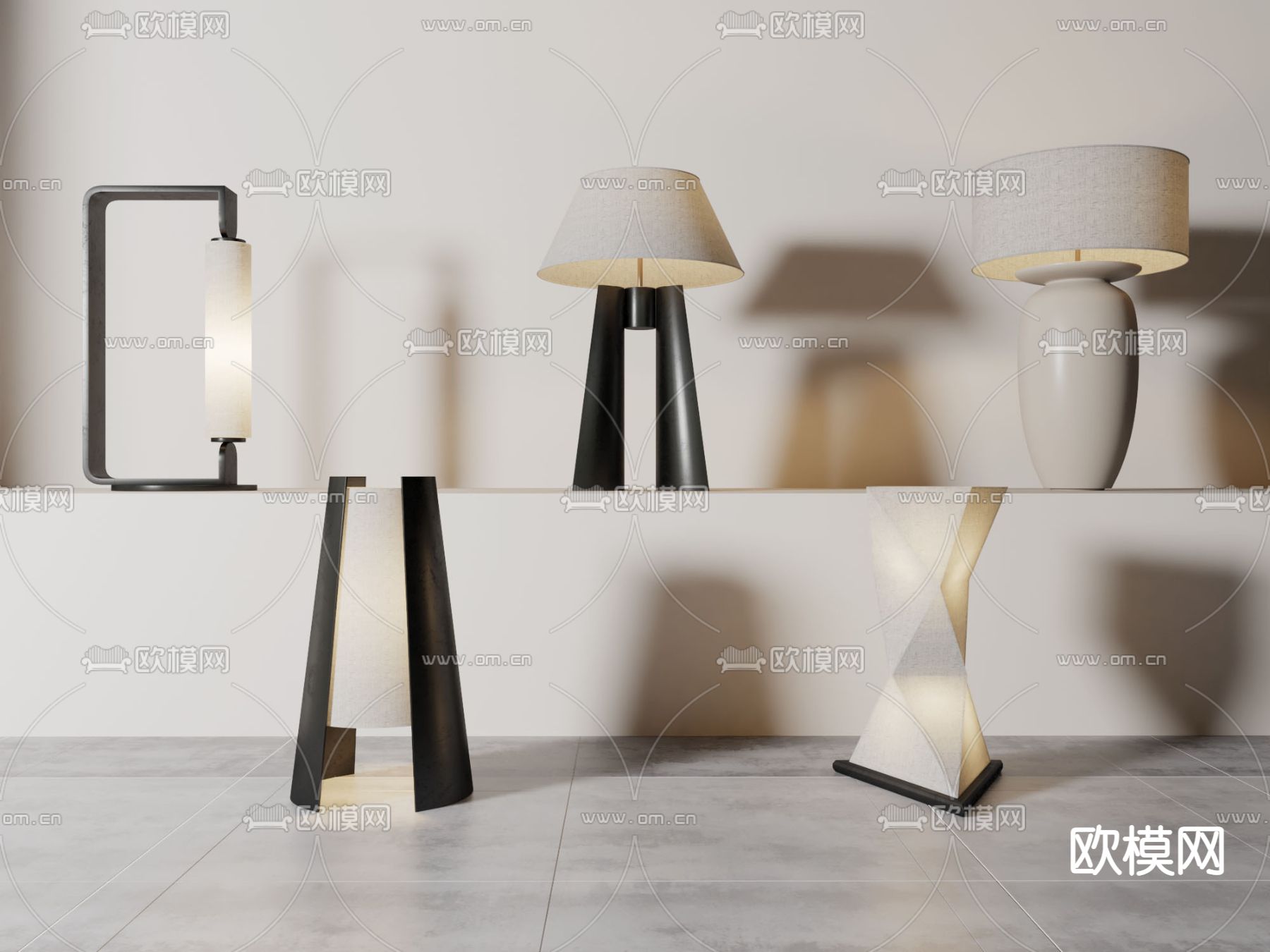 侘寂风台灯3d模型下载