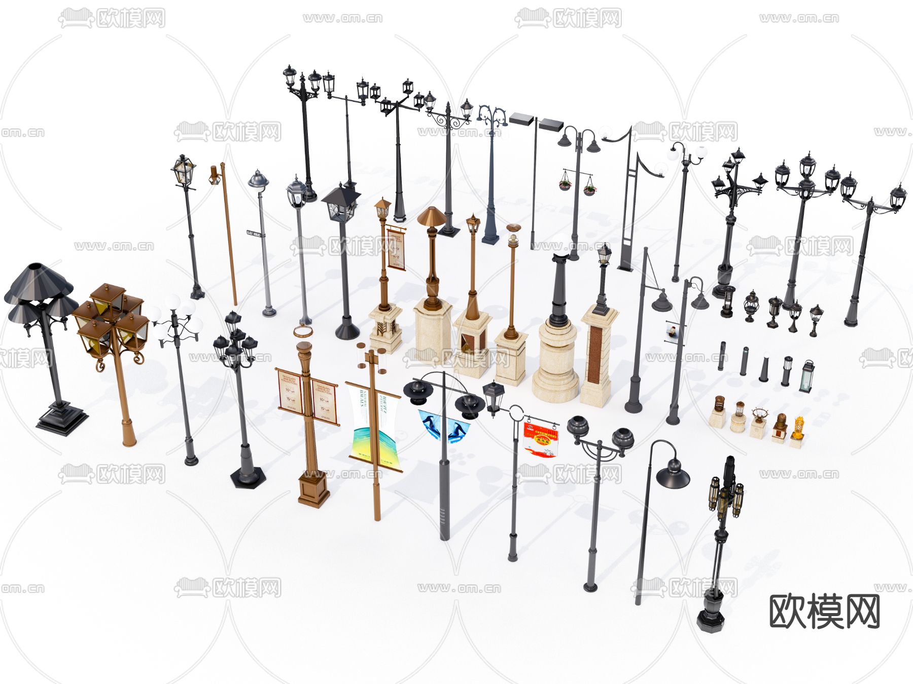 欧式路灯su模型下载（渲染图1）