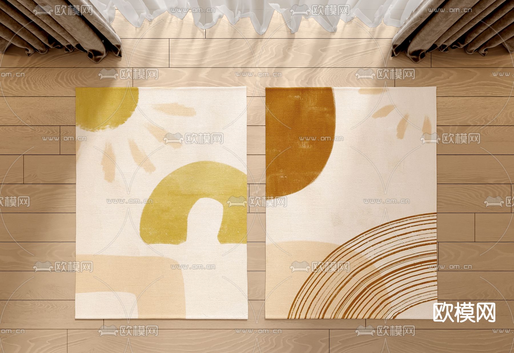 抽象布艺地毯su模型下载（渲染图1）