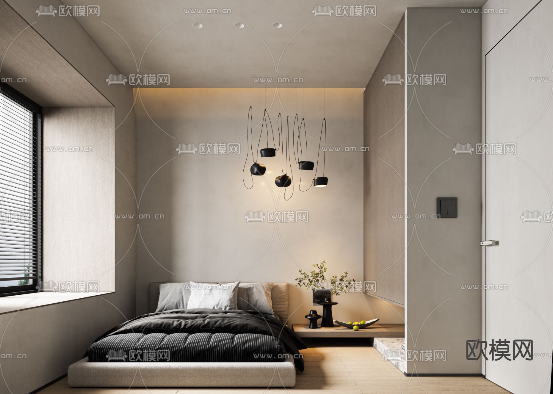 榻榻米卧室免费3d模型下载