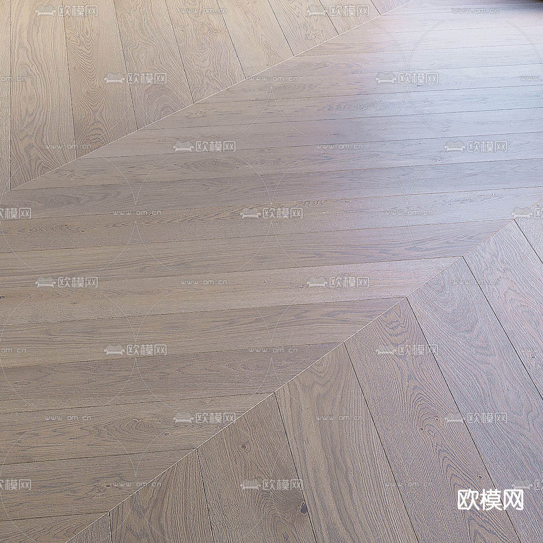 现代木地板 鱼骨纹地板3d模型下载（渲染图2）
