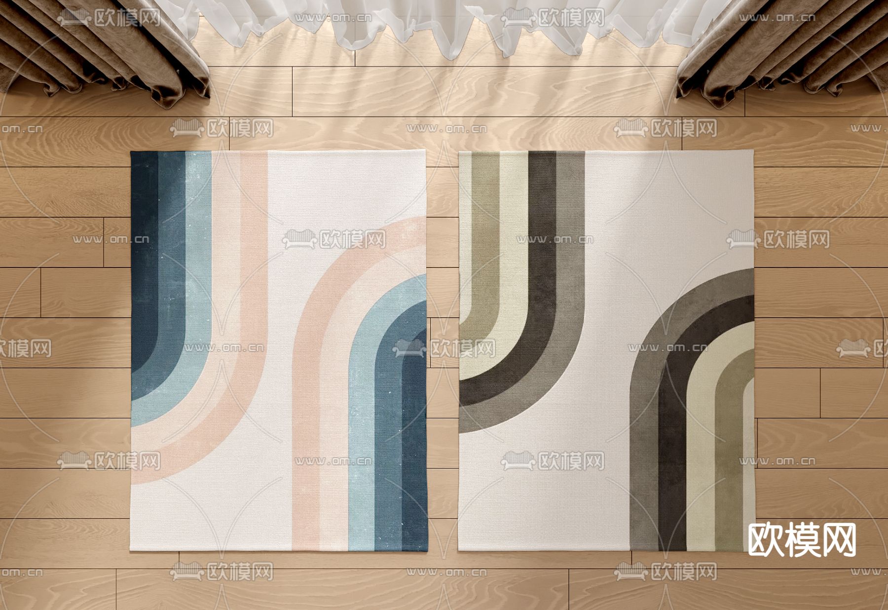 抽象布艺地毯su模型下载（渲染图1）