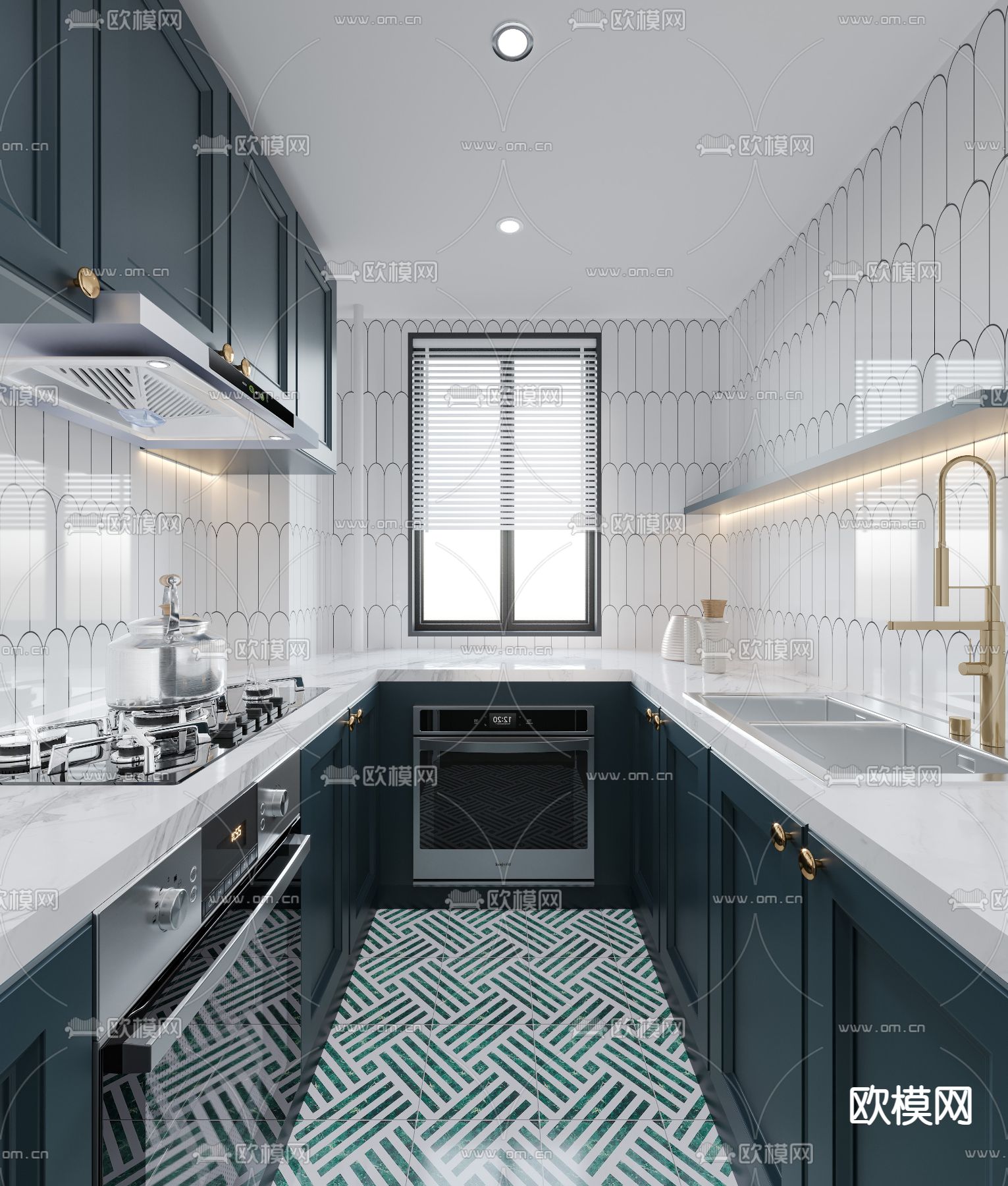 北欧厨房 橱柜3d模型下载