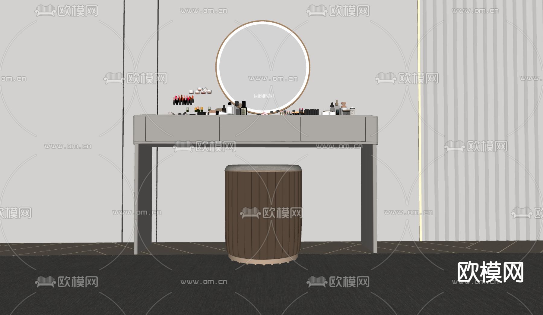 梳妆台su模型下载（渲染图2）