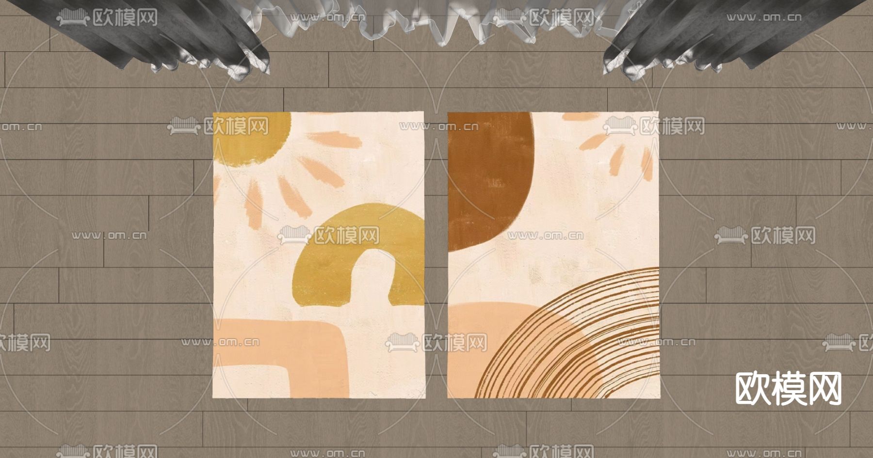 抽象布艺地毯su模型下载（渲染图2）