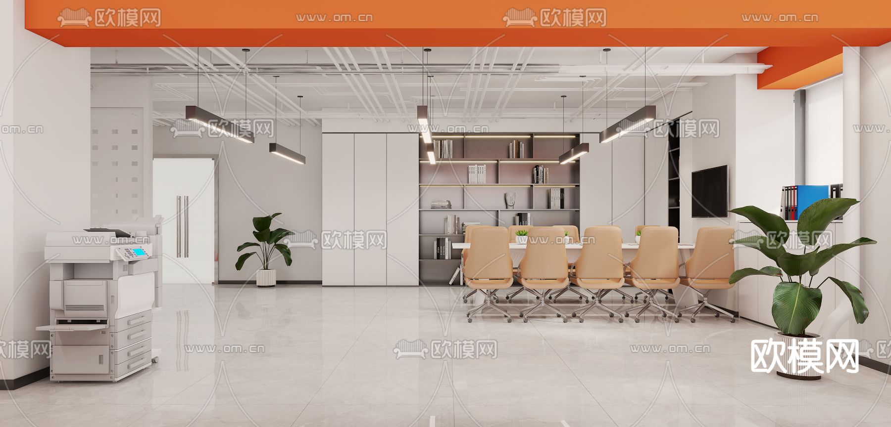 现代办公室 总经理室3d模型下载（渲染图3）