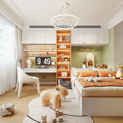  北欧榻榻米儿童房su模型 