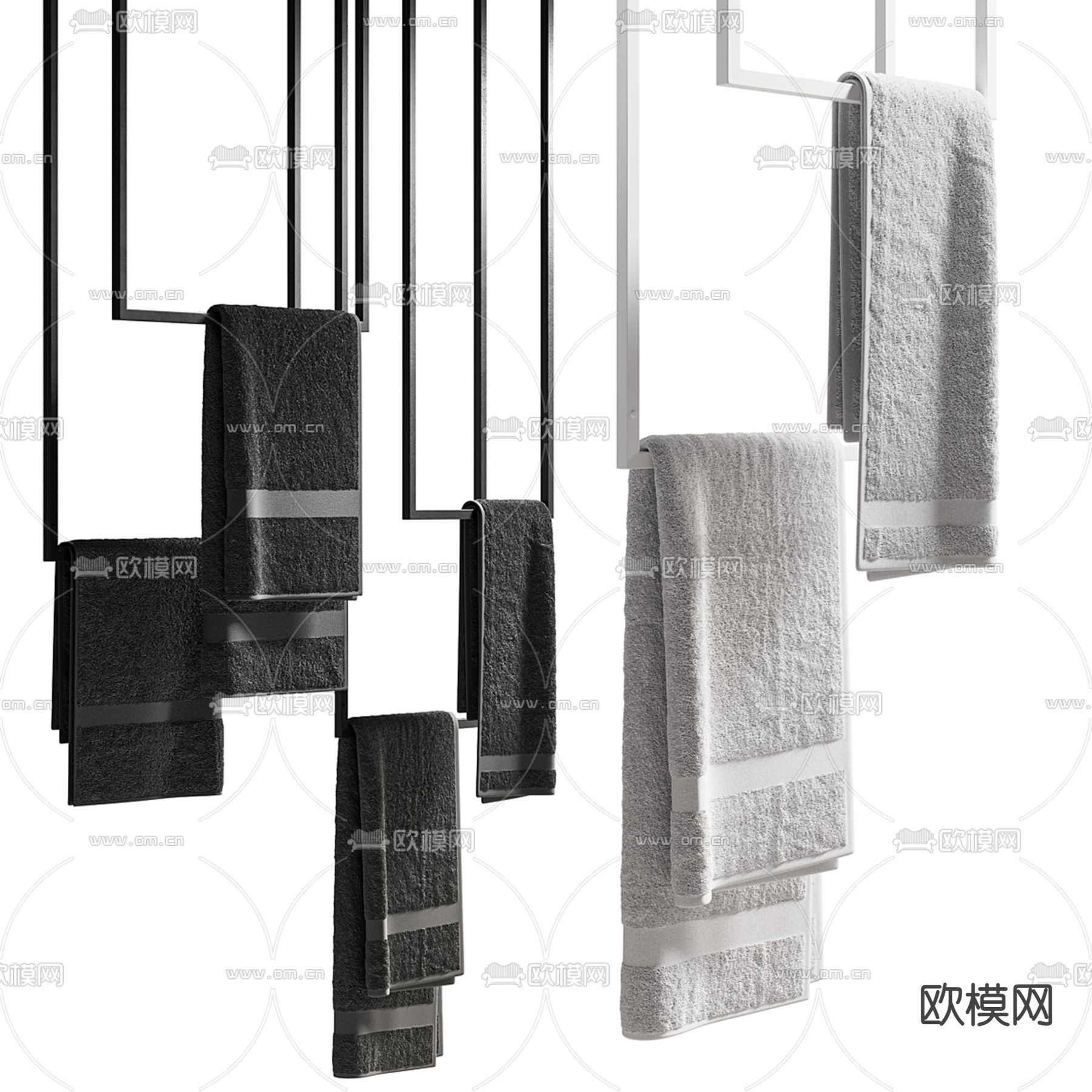 毛巾架 毛巾3d模型下载（渲染图3）
