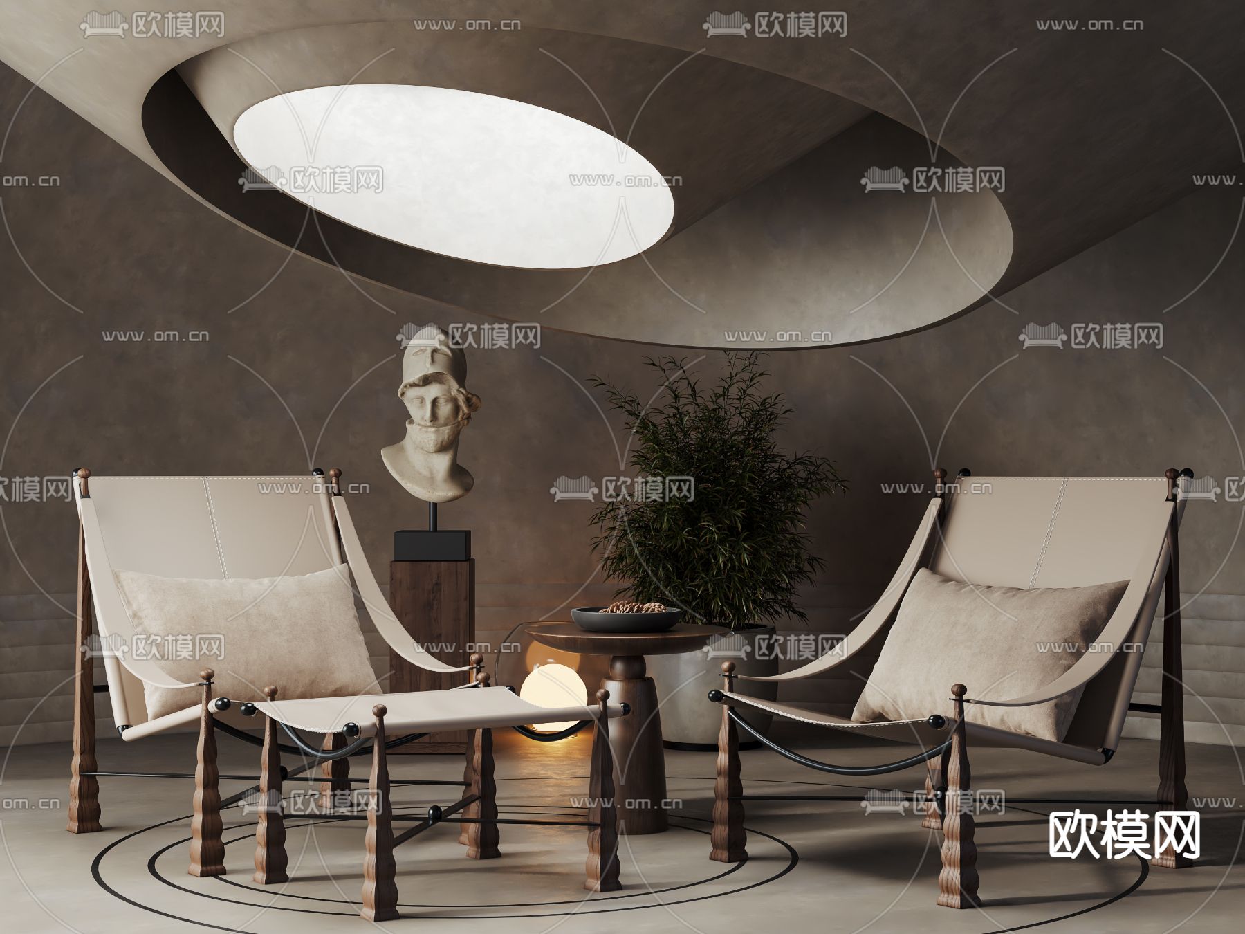 侘寂风躺椅 休闲椅3d模型下载