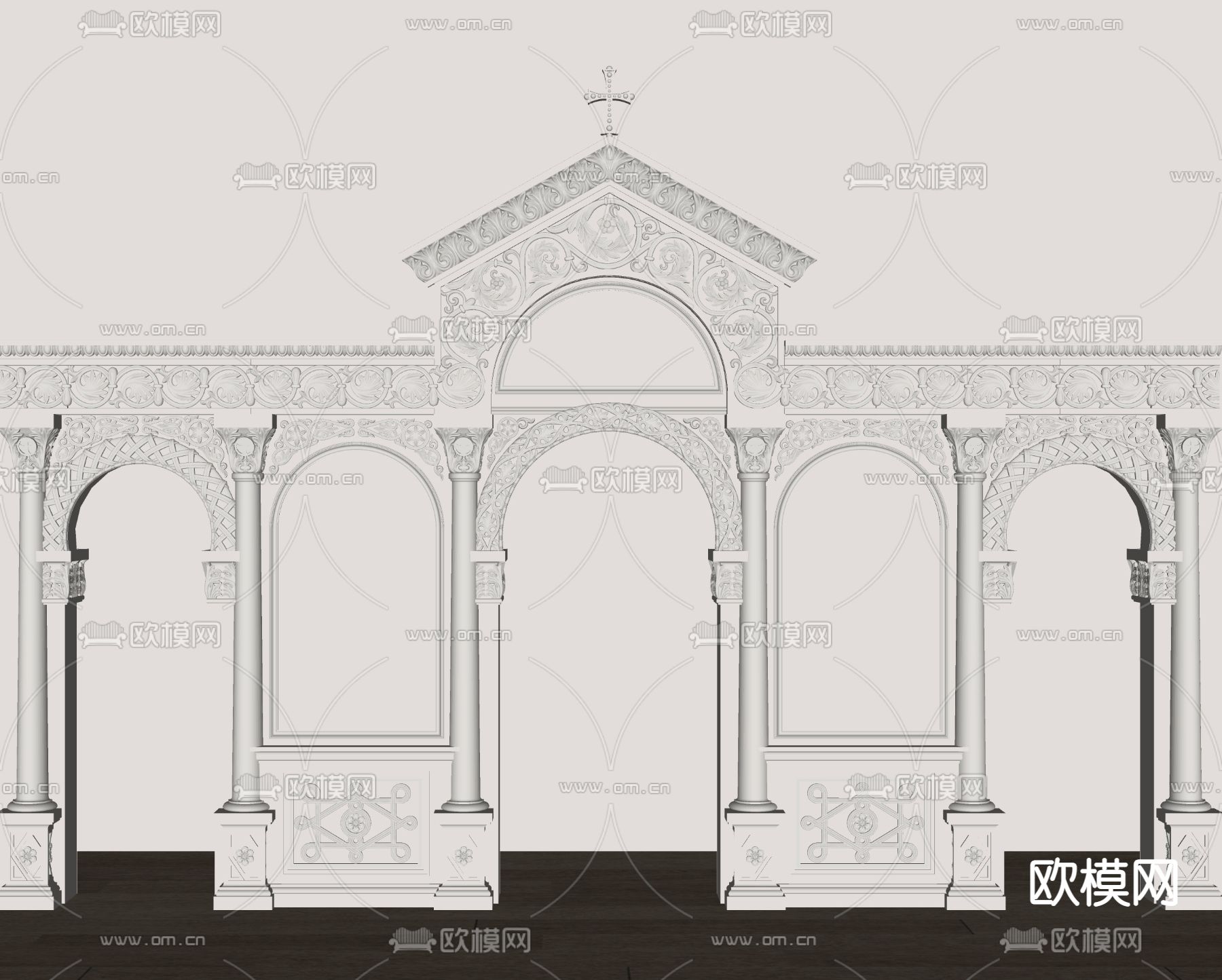 欧式雕花拱门su模型