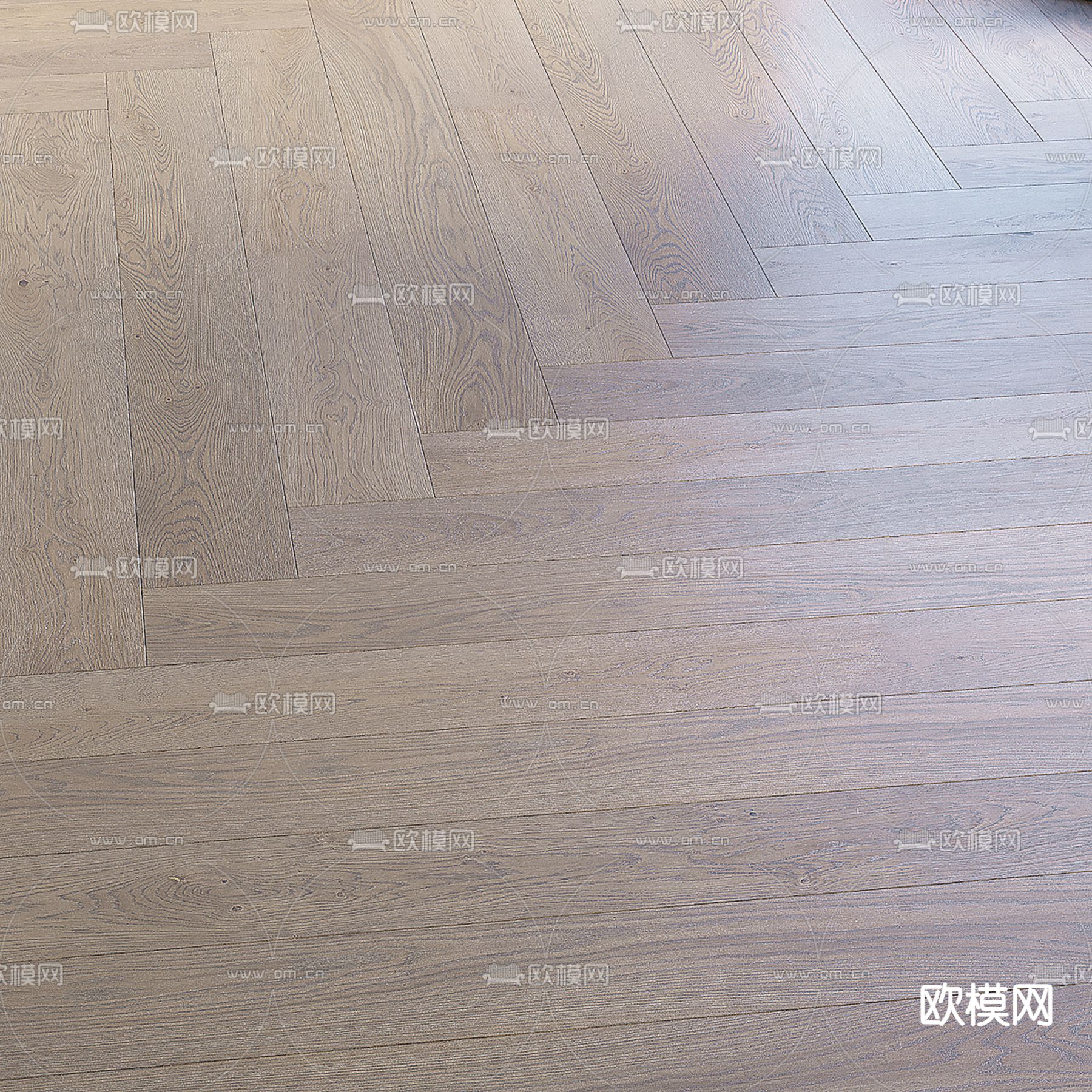 现代木地板 鱼骨纹地板3d模型下载（渲染图4）