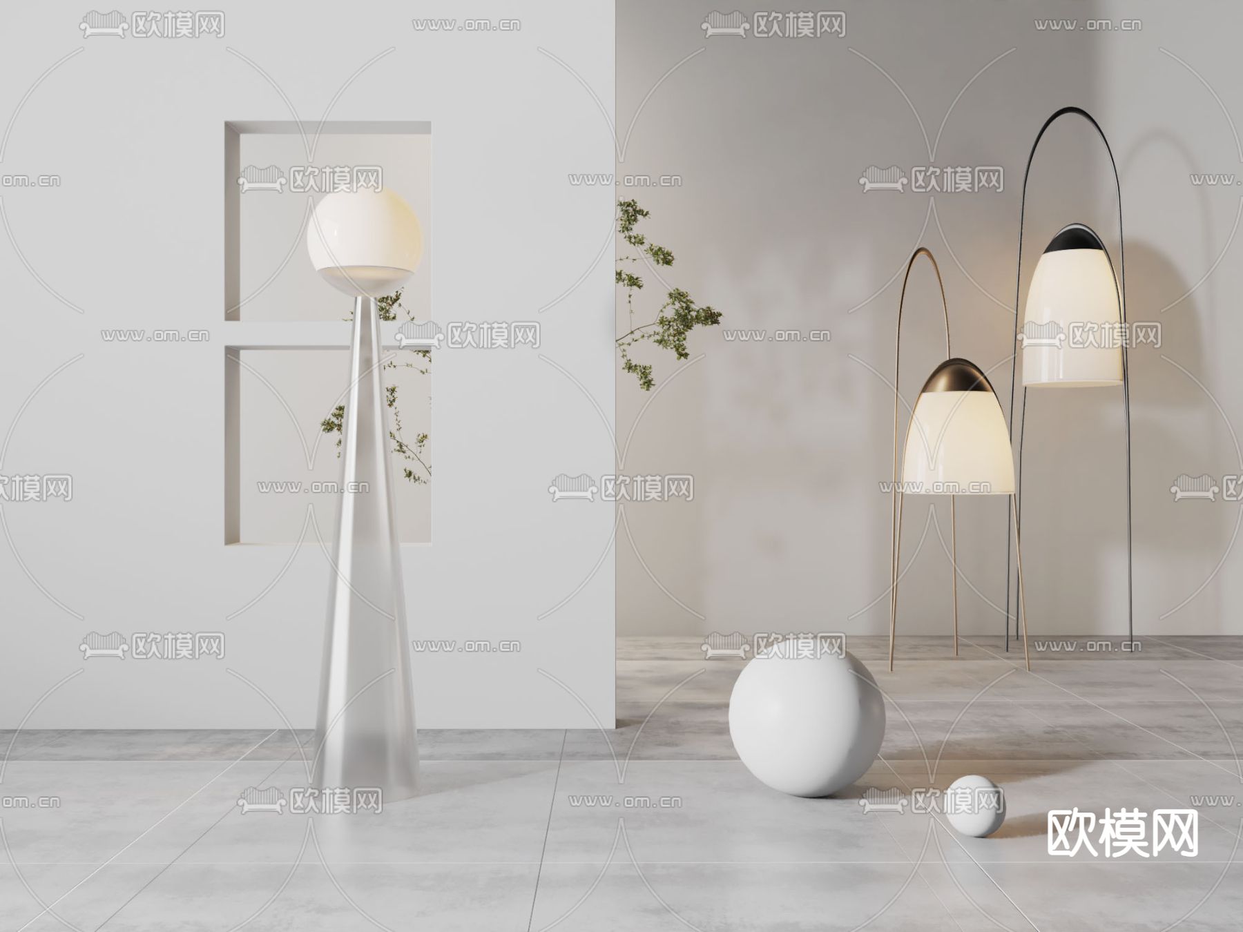 落地灯su模型下载（渲染图1）