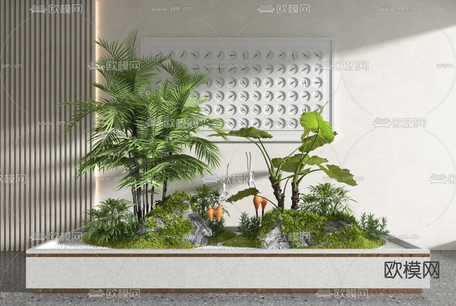 现代室内植物造景小品su模型下载_ID14125694_sketchup模型下载-欧模网