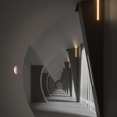  走廊过道su模型 