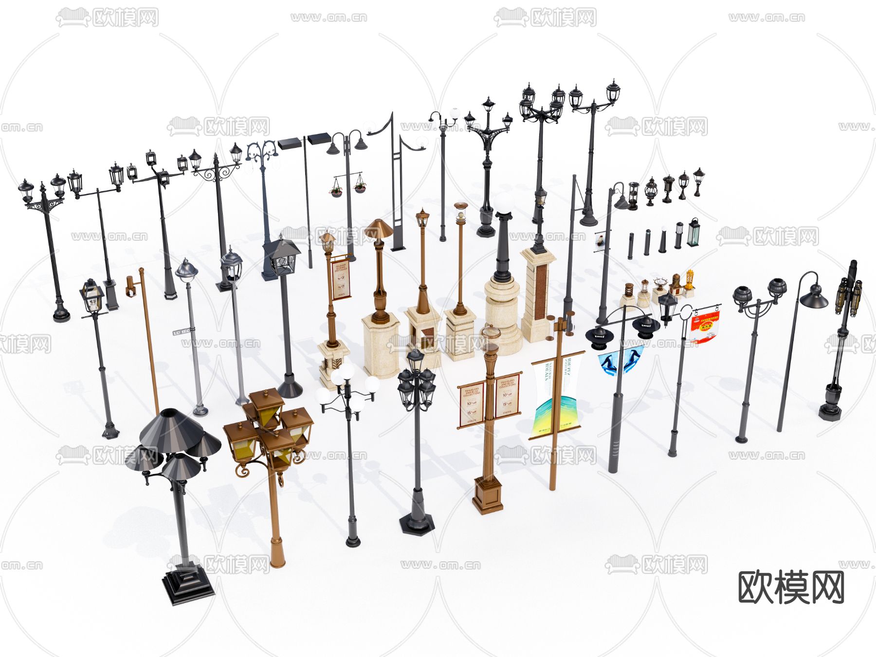 欧式路灯su模型下载（渲染图3）