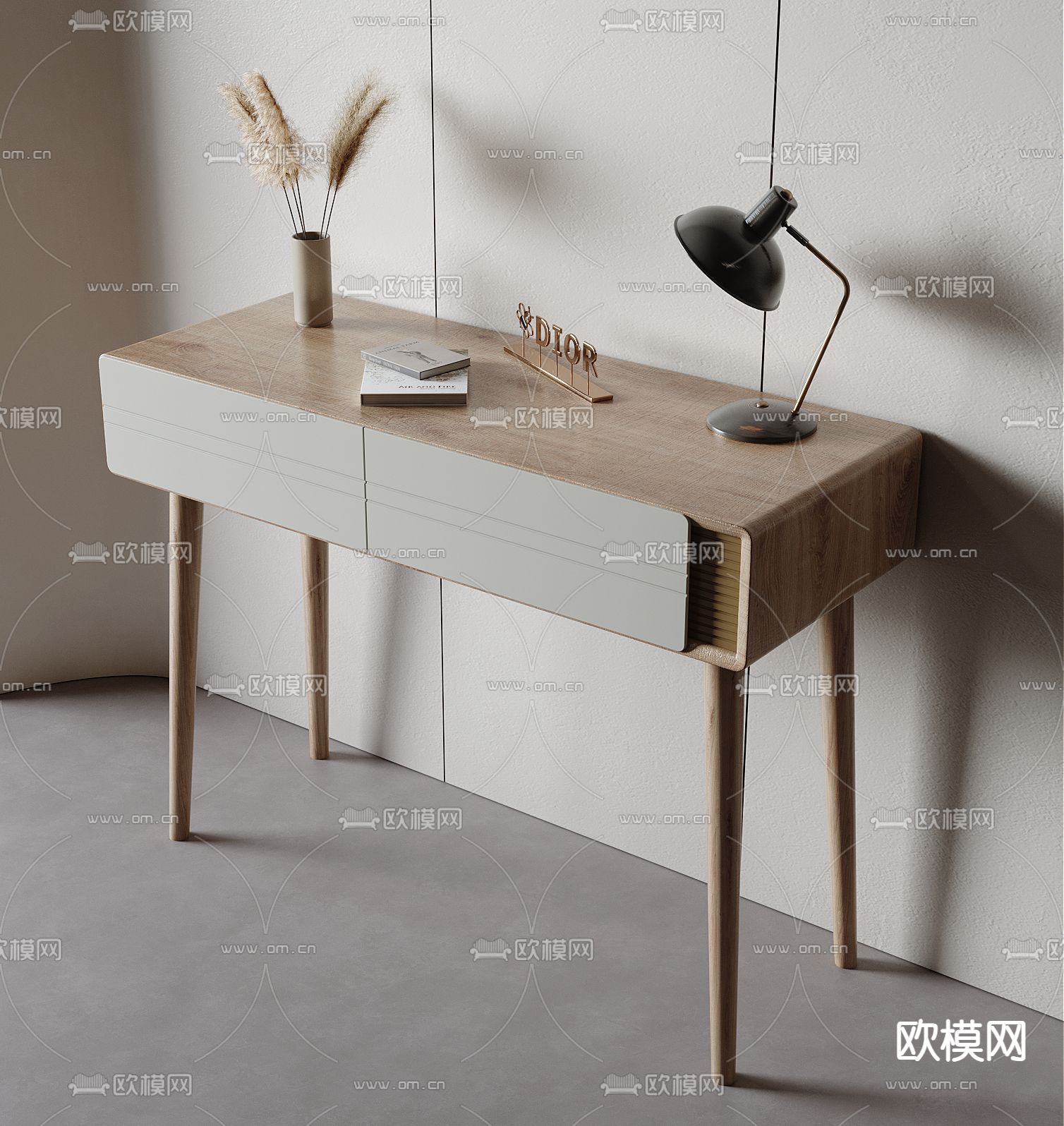 侘寂书桌3d模型下载