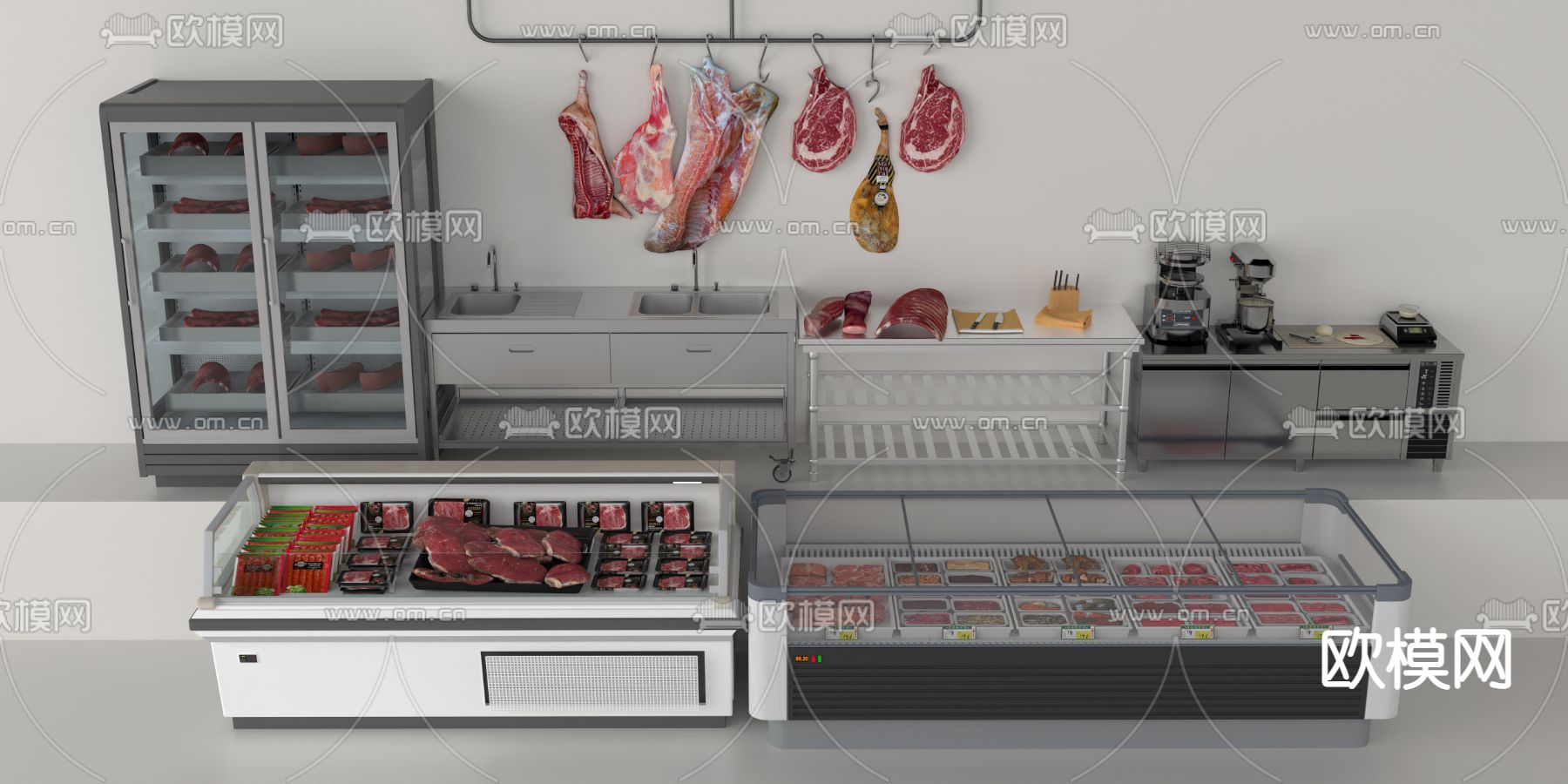 猪肉店3d模型下载