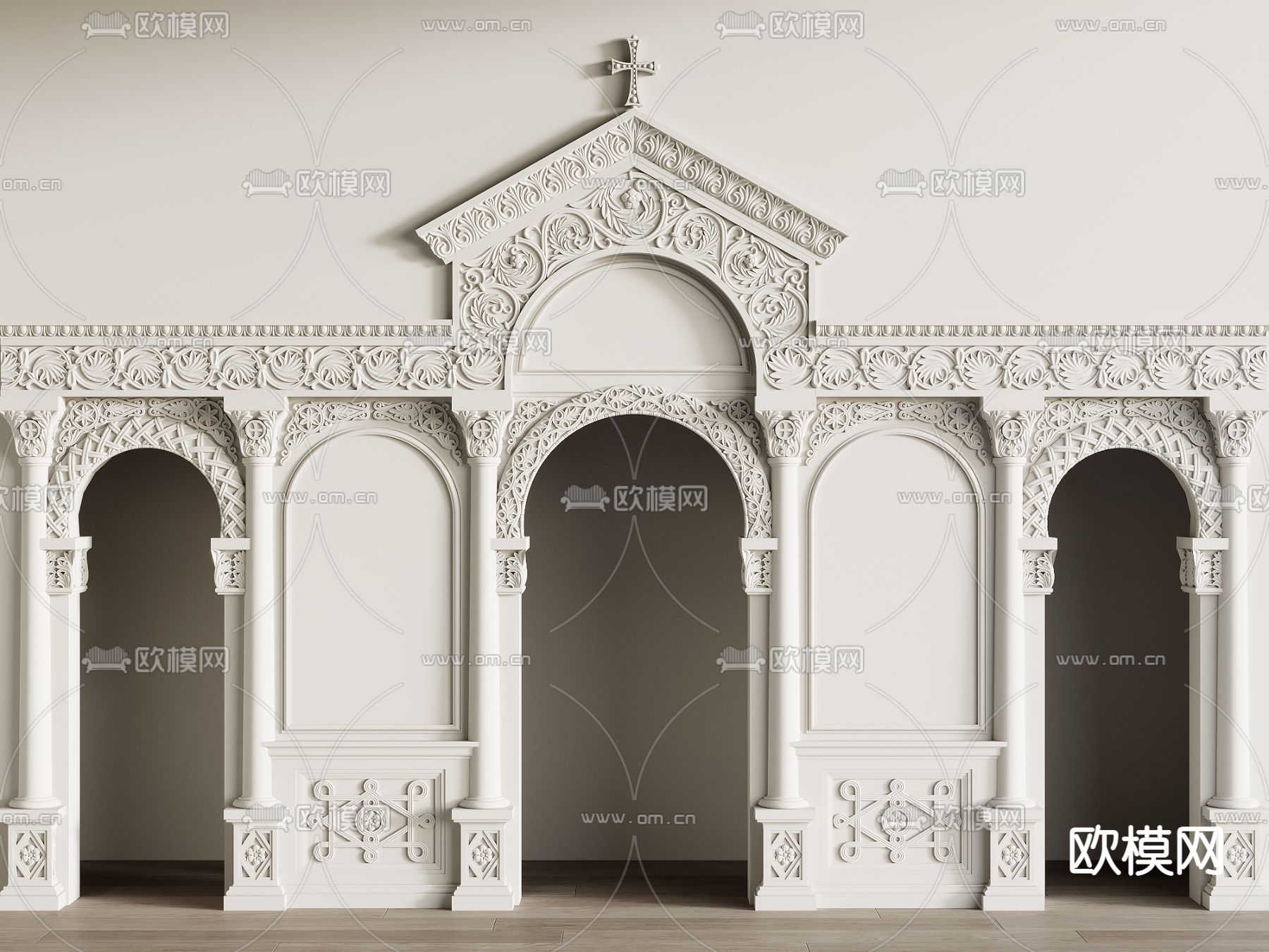 欧式雕花拱门su模型