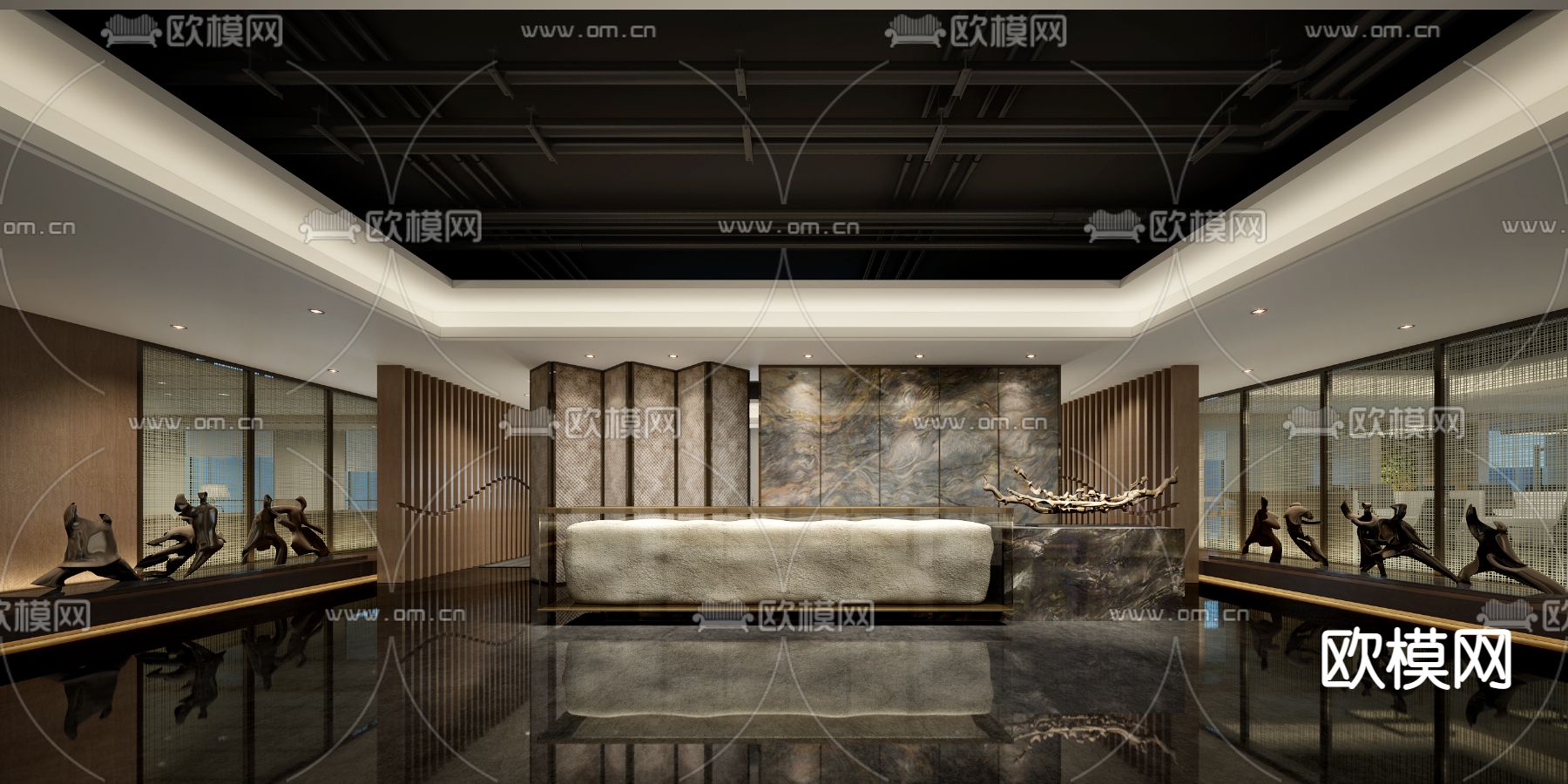 公司前台 接待台3d模型