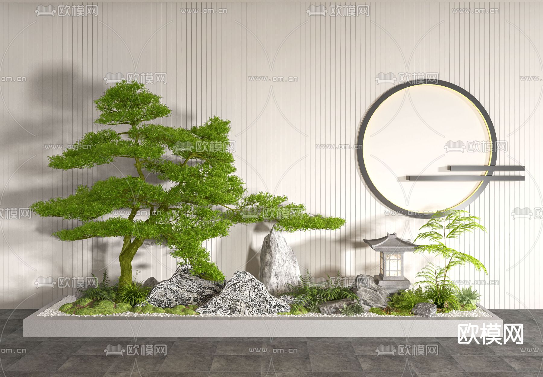 植物堆 室内造景3d模型下载