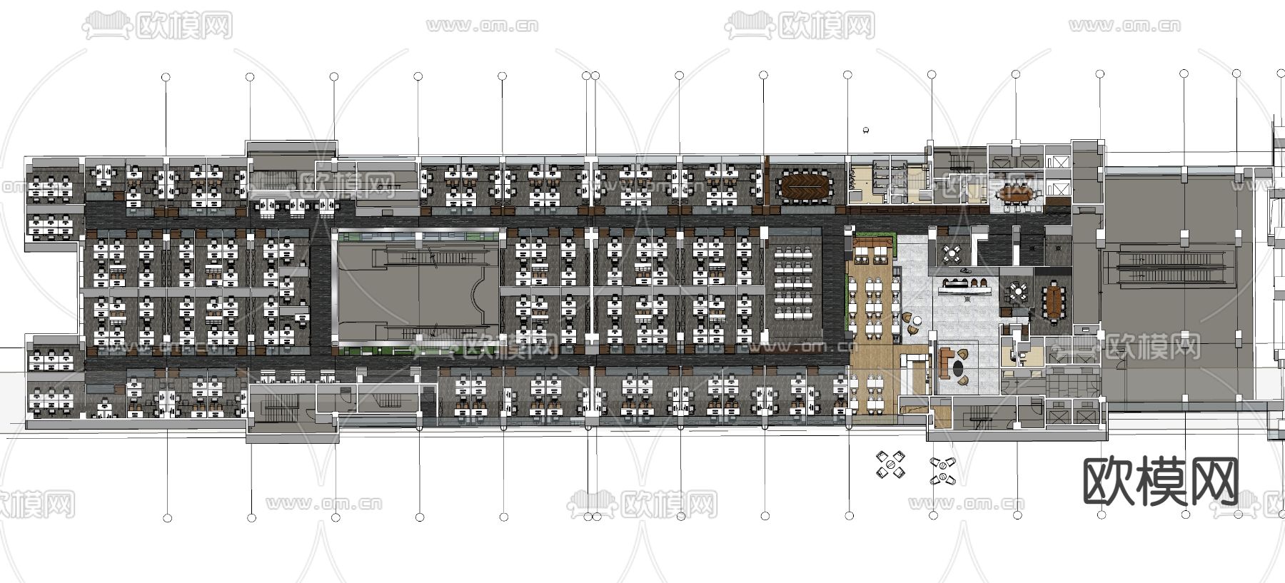 会议室 公共区域su模型下载（渲染图3）