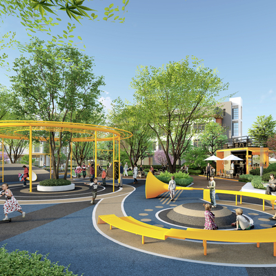  儿童活动场地su模型 