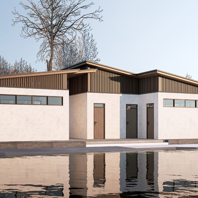  现代公共厕所su模型 