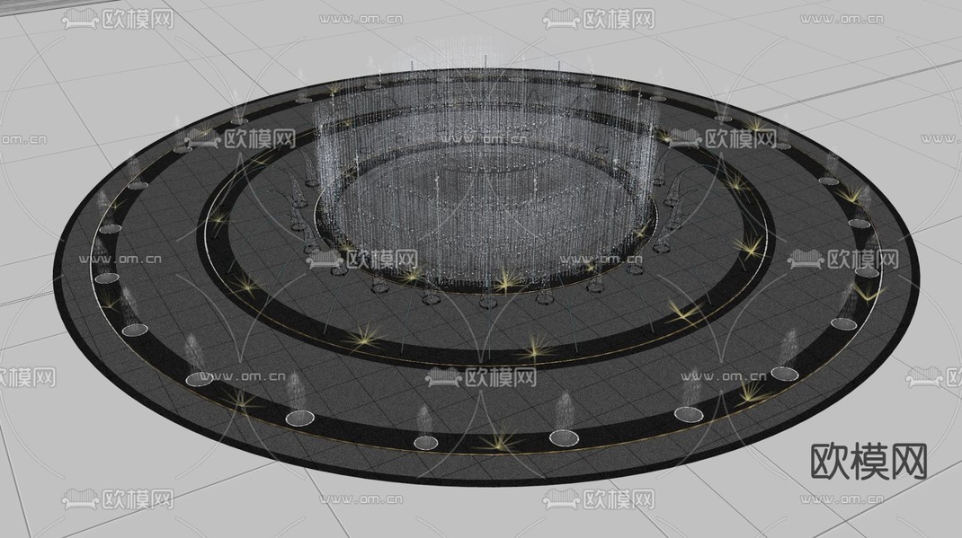 现代喷泉水景小品su模型下载_ID14127319_sketchup模型下载-欧模网