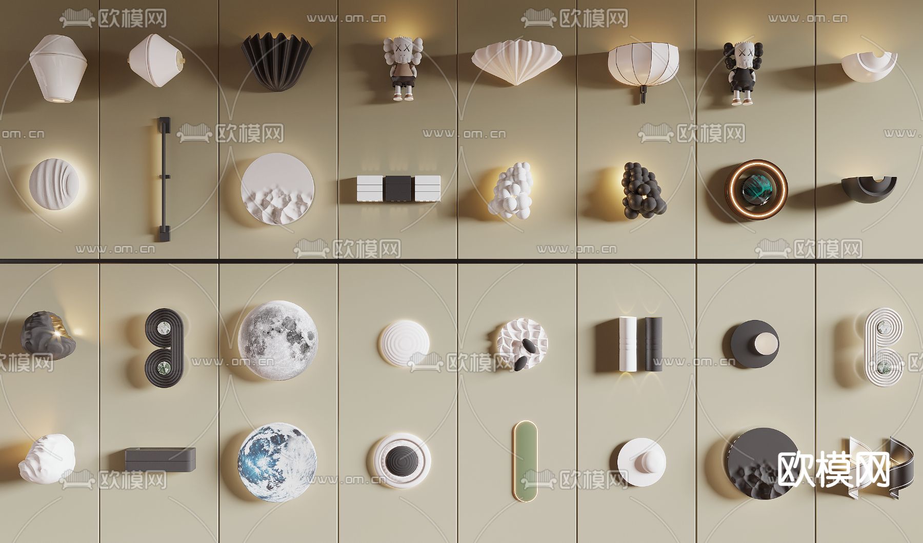 艺术壁灯3d模型下载