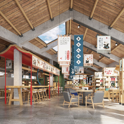  新中式甜品店su模型 