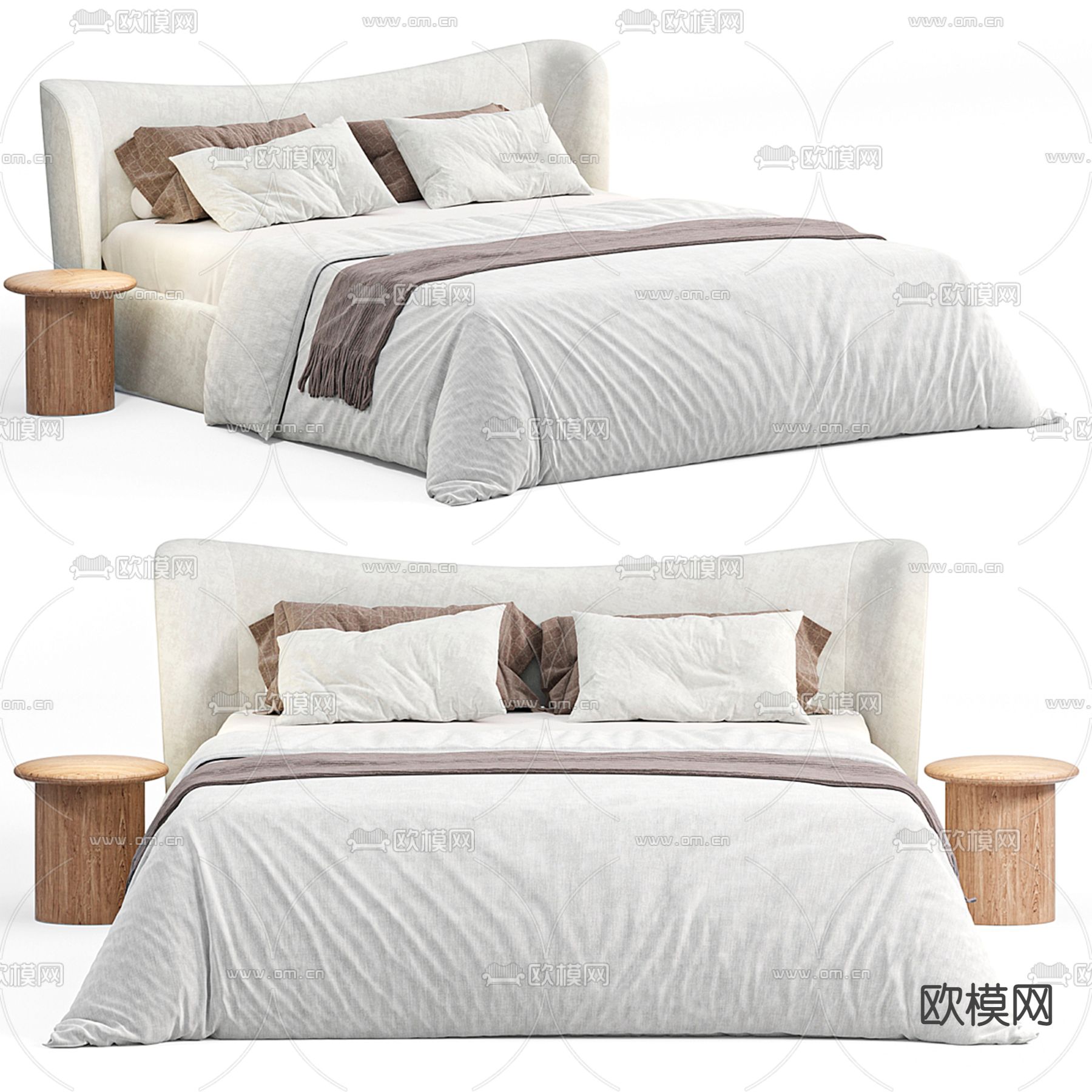 Pianca 双人床3d模型下载（渲染图1）
