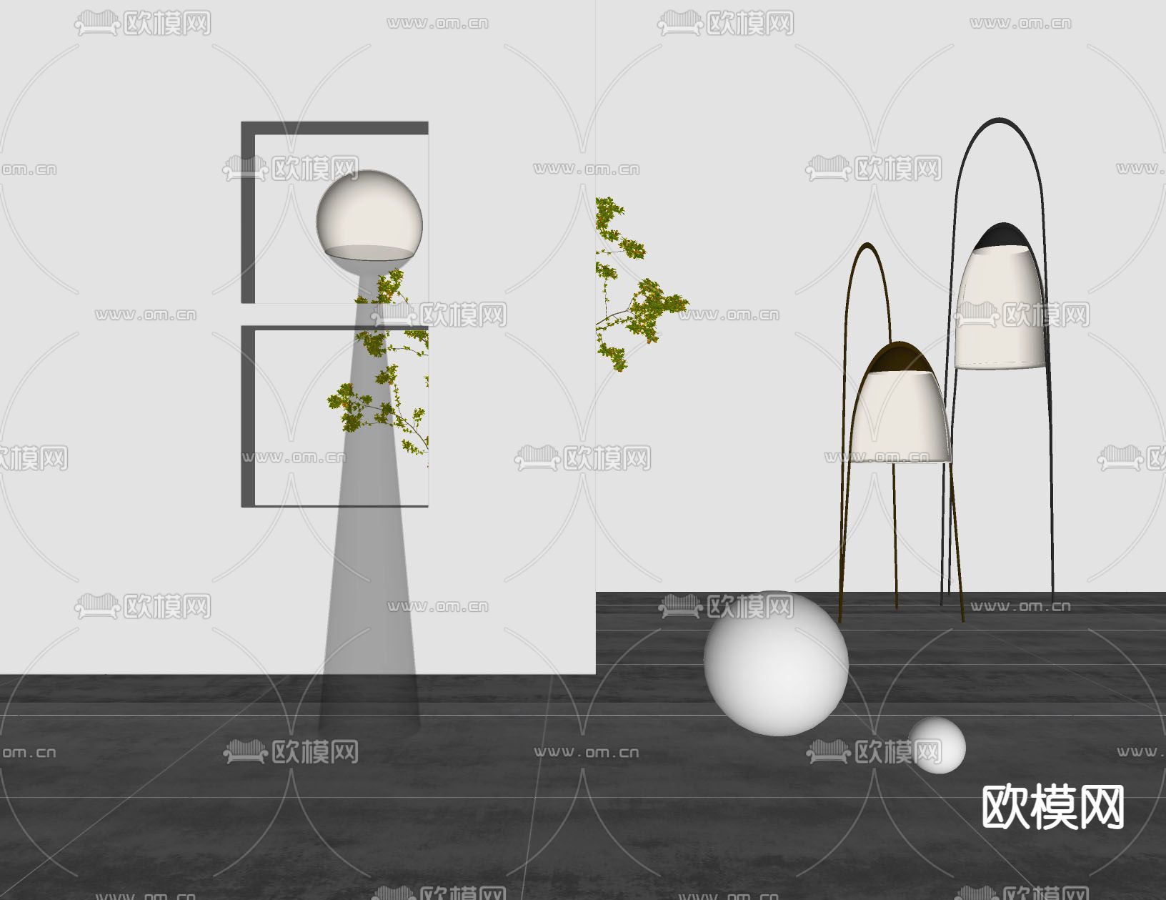 落地灯su模型下载（渲染图2）