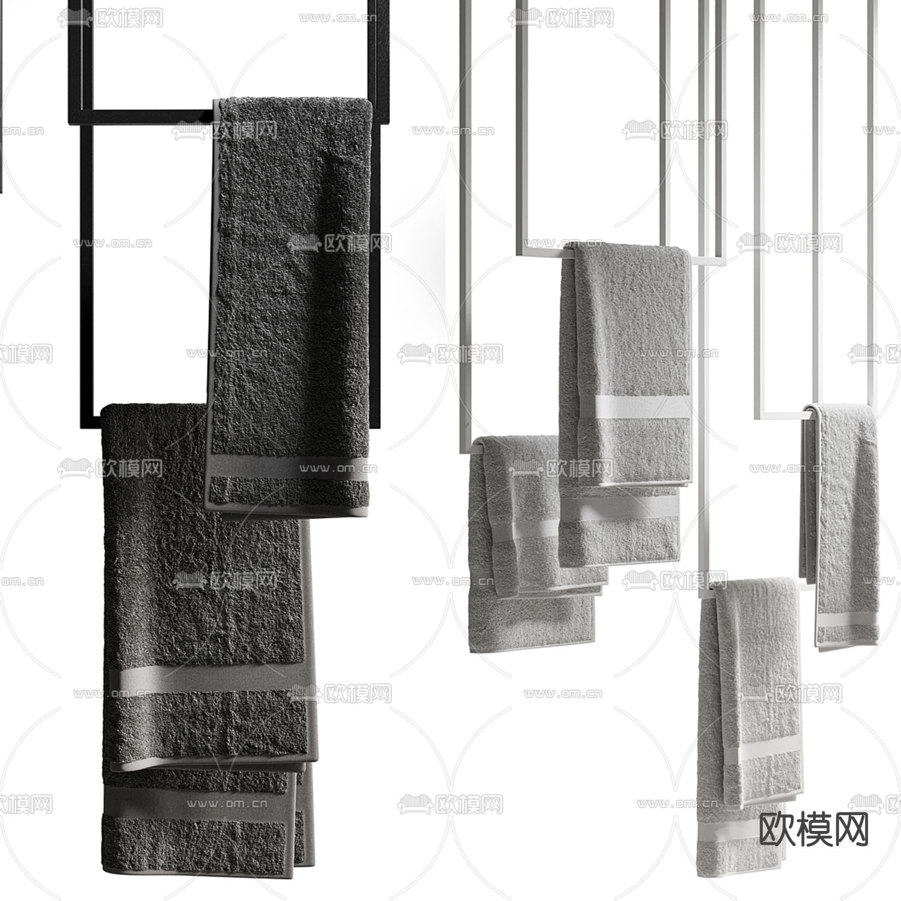 毛巾架 毛巾3d模型下载（渲染图1）