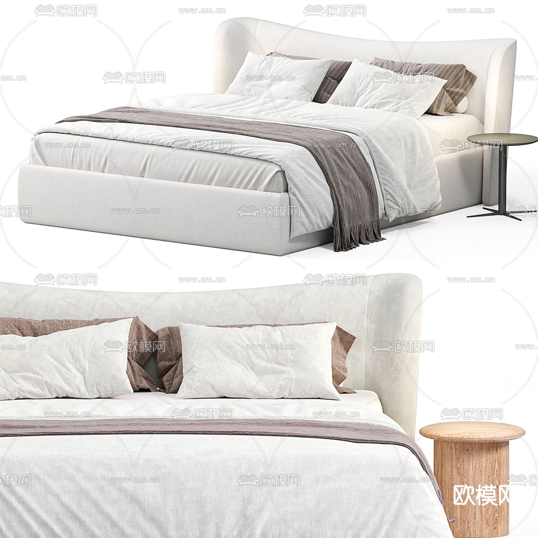 Pianca 双人床3d模型下载（渲染图2）