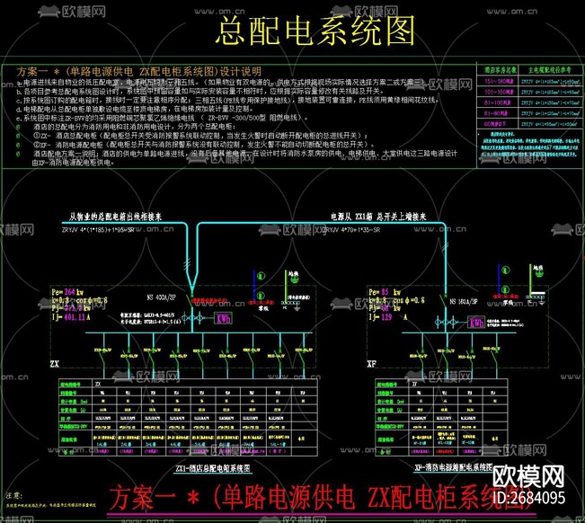 酒店給排水電路cad施工圖下載(渲染圖1)