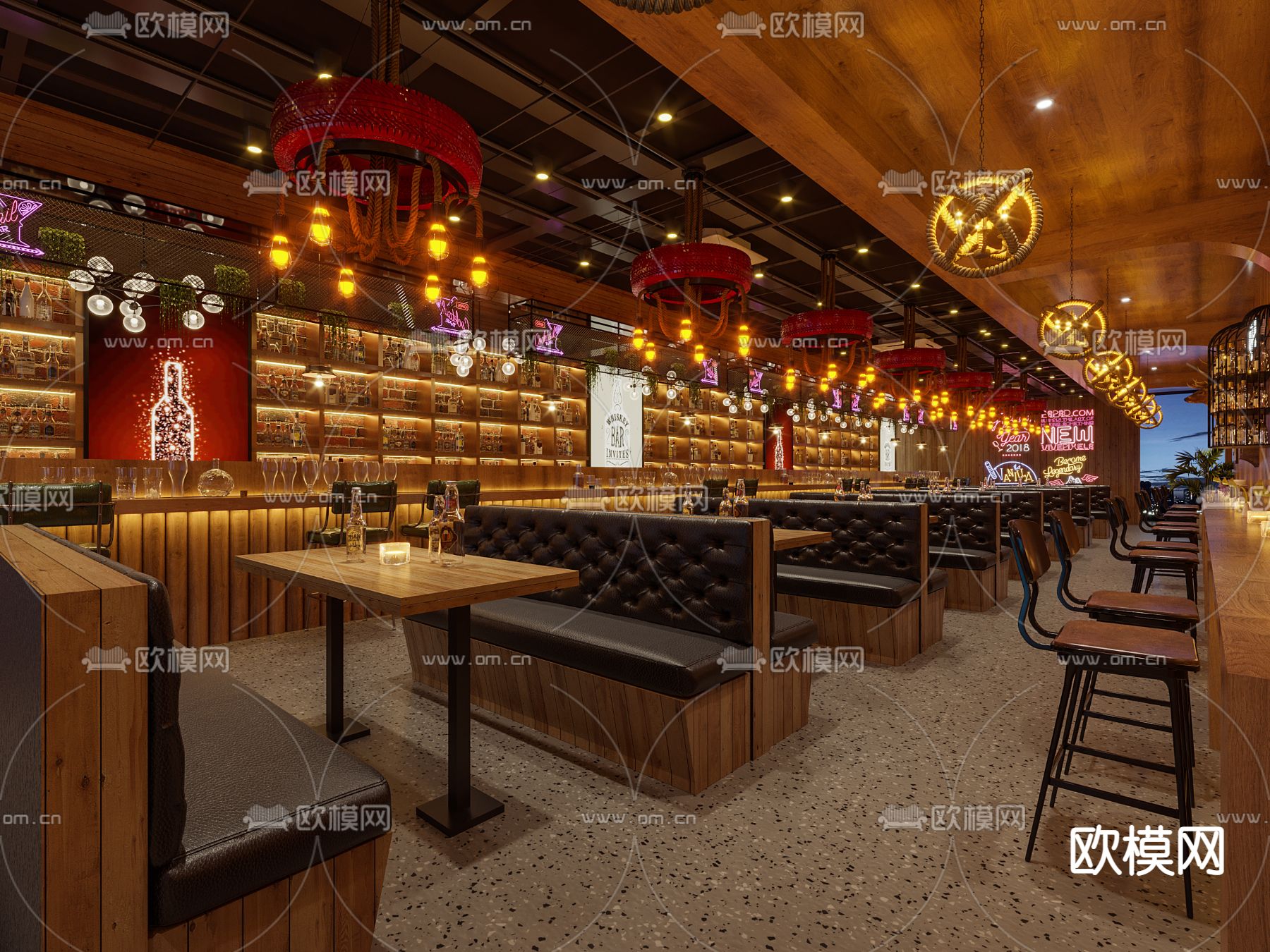 酒吧 酒馆 清吧3d模型下载（渲染图2）