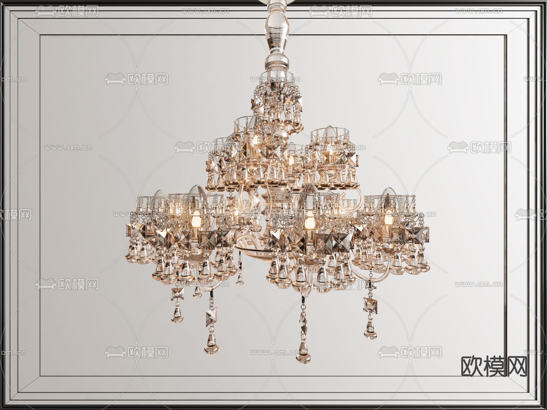 水晶吊灯 烛台吊灯3d模型下载