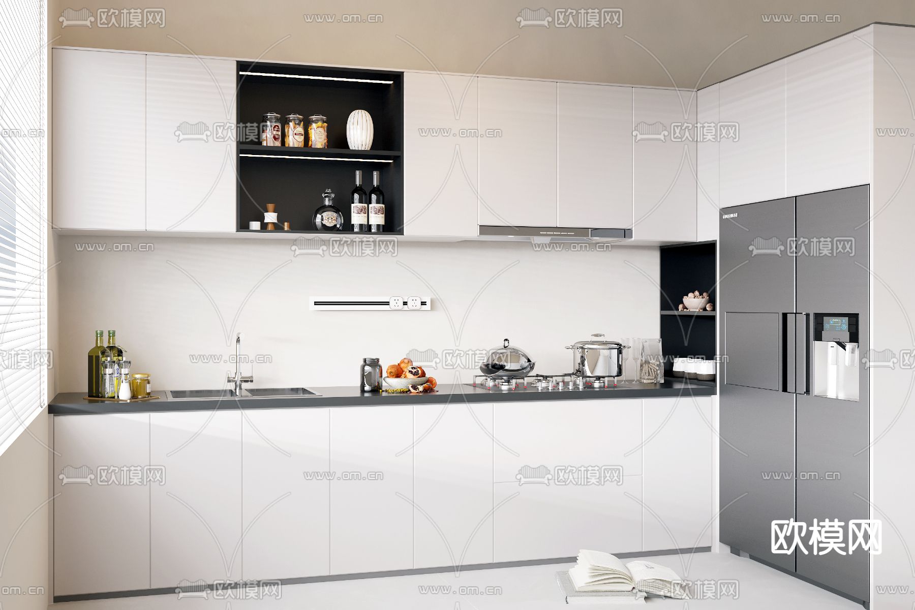 极简橱柜3d模型下载