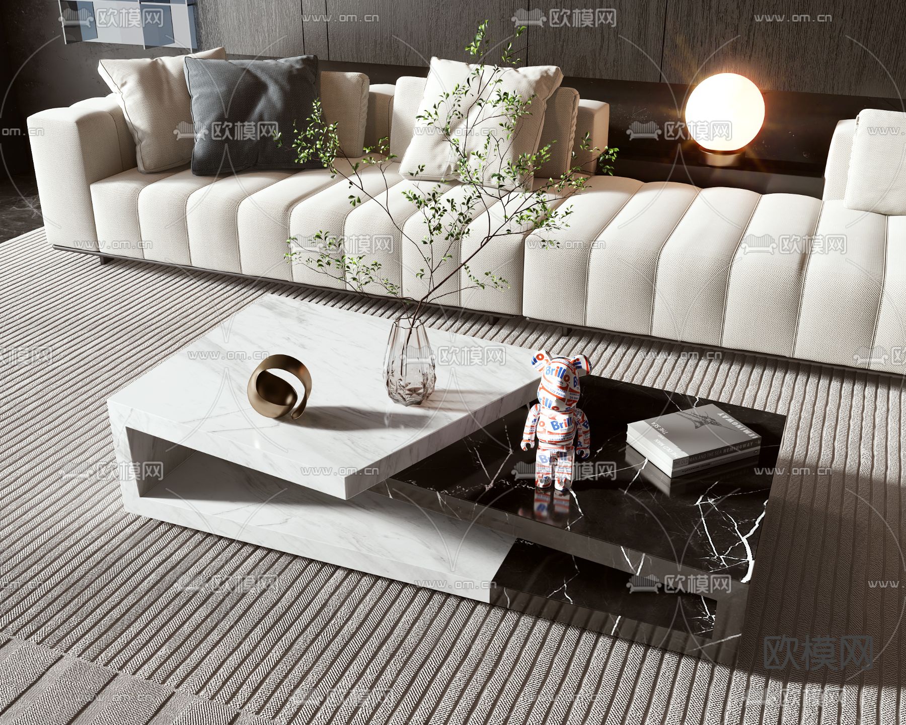minotti 大理石茶几3d模型下载_ID14127450_3dmax免费模型-欧模网
