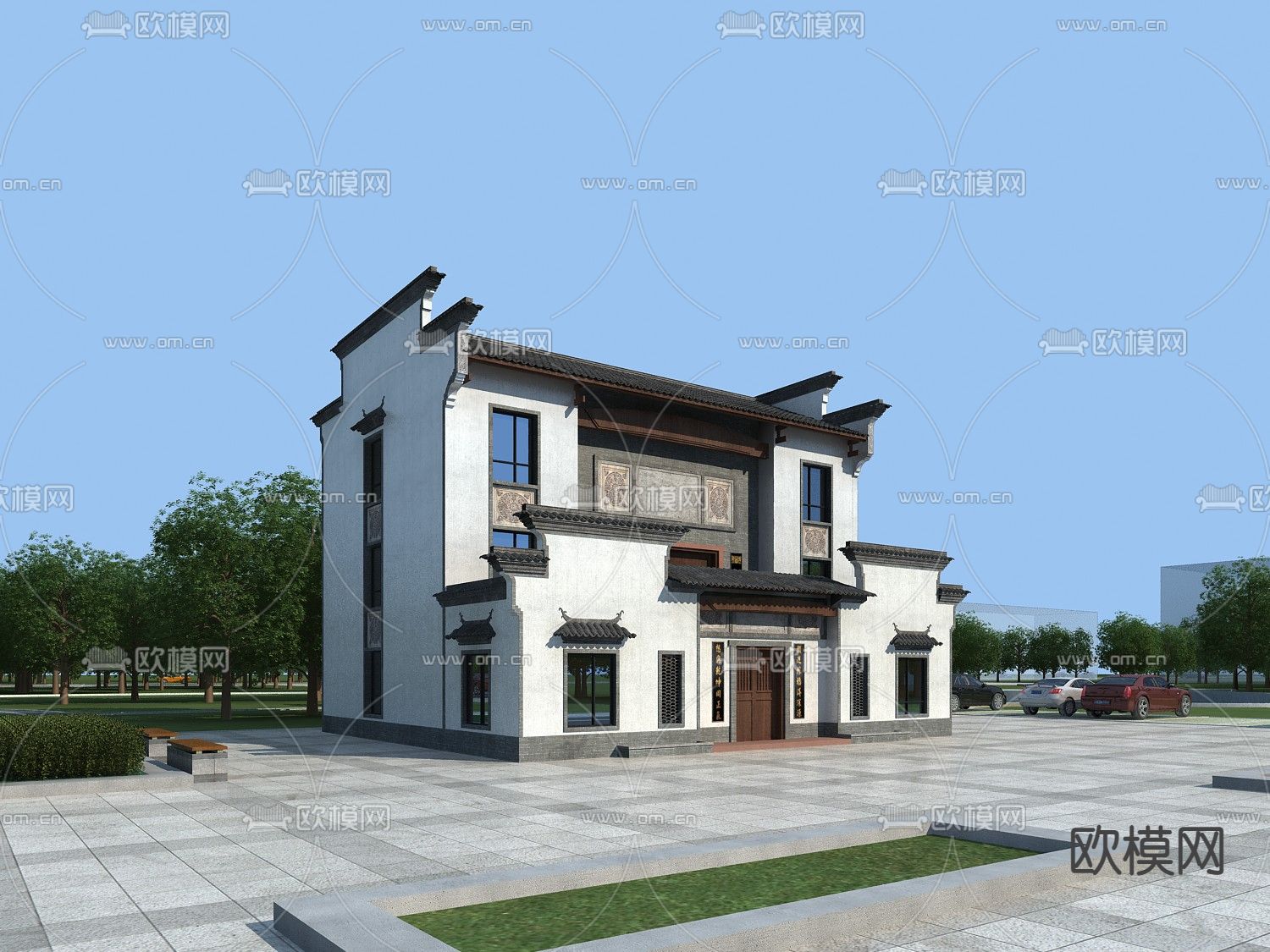 独栋别墅外观3d模型下载